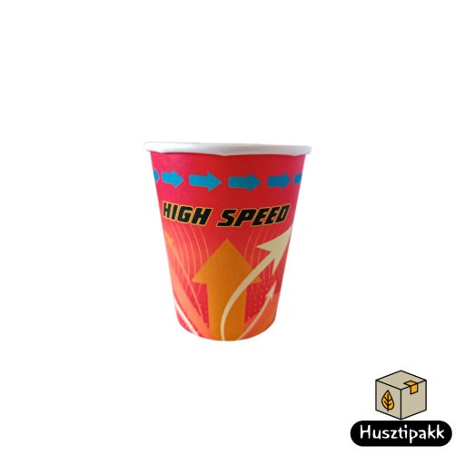 Papírpohár  - Piros, high speed felirat 250ml 8db