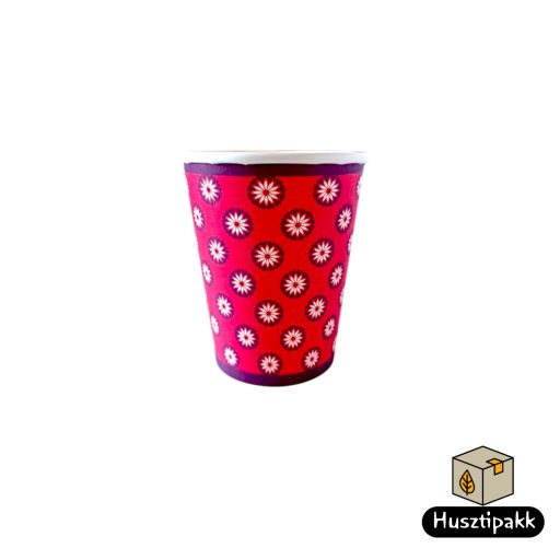 Papírpohár - Virág mintás 250ml 8db