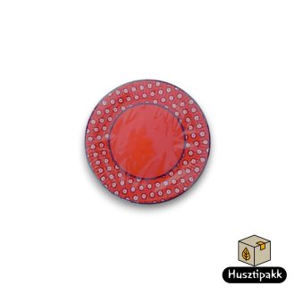 Papírtányér piros lila virágos 23cm 20db
