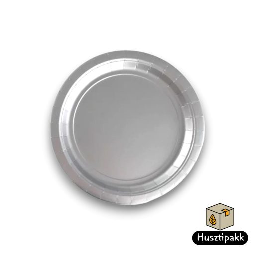 Papírtányér ezüst 22,5cm 6db