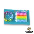 Gyertya, talppal kék, zöld, sárga, rózsaszín, lila 6cm 24db