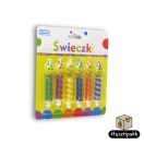 Gyertya, talppal színes, smiley 6db