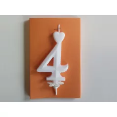 Számgyertya talppal fehér, 4