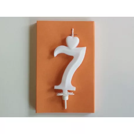 Számgyertya talppal fehér, 7
