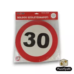 Születésnapi tábla 30, piros-fehér 40cm