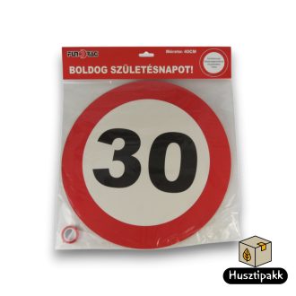 Születésnapi tábla 30, piros-fehér 40cm