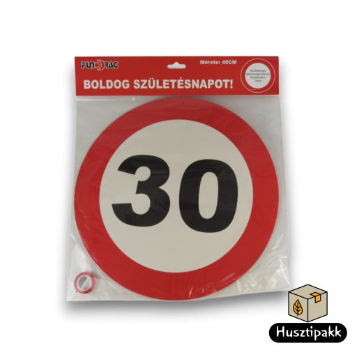 Születésnapi tábla 30, piros-fehér 40cm