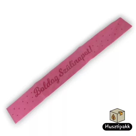 Vállszalag Boldog Szülinapot felirat, rózsaszín 1,6mx9,5cm