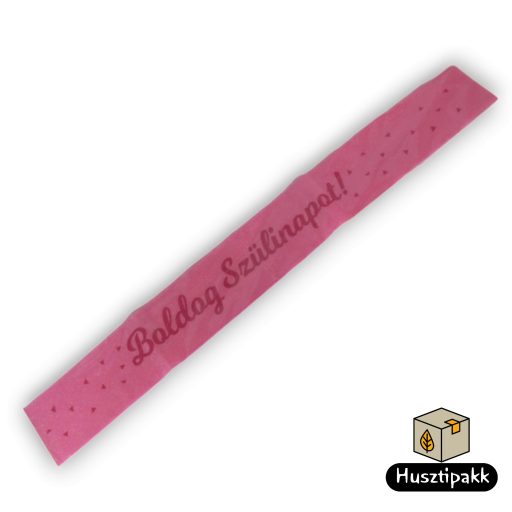 Vállszalag Boldog Szülinapot felirat, rózsaszín 1,6mx9,5cm