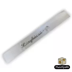 Vállszalag Lánybúcsú felirat, fehér-ezüst 1,6mx9,5cm