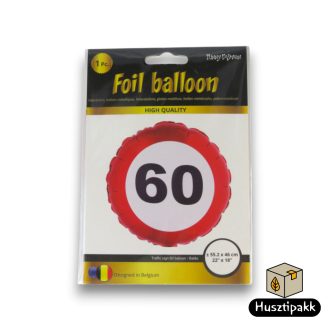 Fólia lufi tábla, 60as piros tábla 46cm