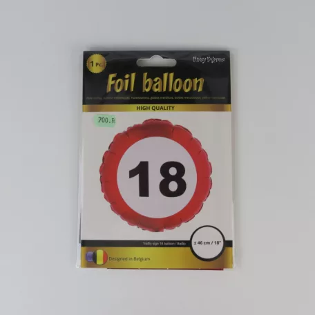 Fólia lufi tábla, 18as piros tábla 46cm