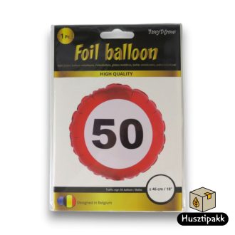 Fólia lufi tábla, 50as piros tábla 46cm