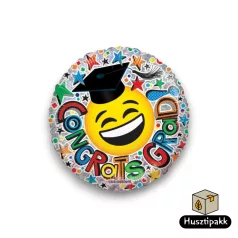 Fólia lufi -Ballagás - Congrats Grad Smiley 46cm