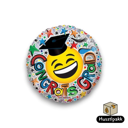 Fólia lufi -Ballagás -  Congrats Grad Smiley 46cm