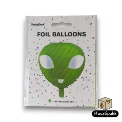 Fólia lufi Űrlény zöld UFO kerek 46cm