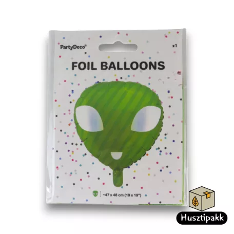 Fólia lufi Űrlény zöld UFO kerek 46cm