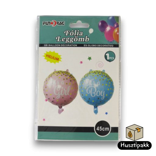 Fólia lufi It's a Girl rózsaszín kerek 46cm