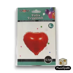 Fólia lufi Piros szív alakú 13cm