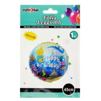 Fólia lufi happy birthday! akvárium kerek 46cm
