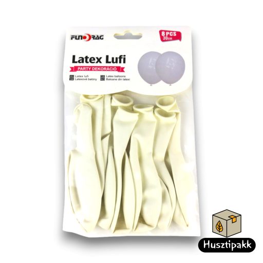 Latex lufi fehér 30cm 8db