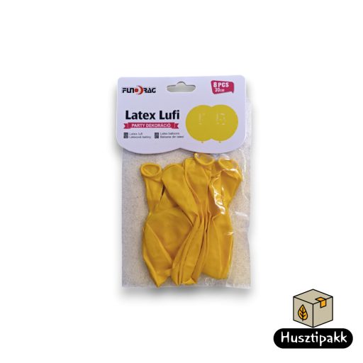 Latex lufi - Sárga 30cm 8db