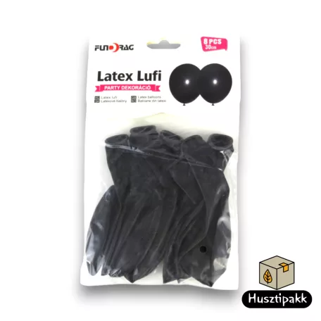 Latex lufi fekete 30cm 10db