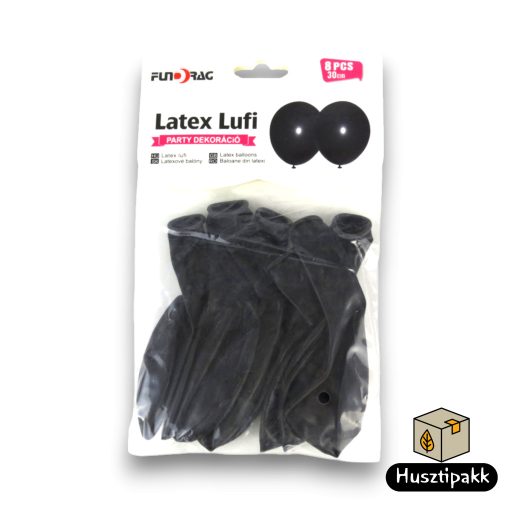Latex lufi fekete 30cm 10db