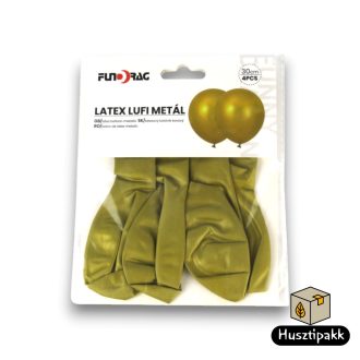Latex lufi - Arany fémes hatású, metál,  30cm 4db