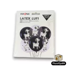 Latex lufi zebra, fekete fehér 30 6db