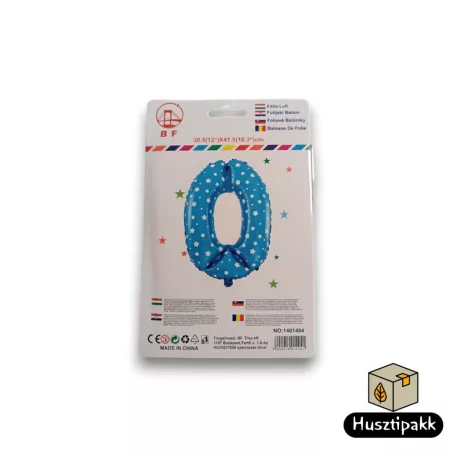 Fólia lufi szám 0, Kék, 41,5cm
