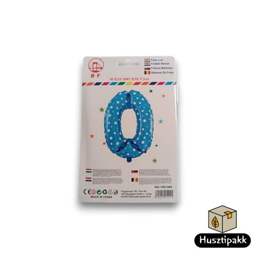 Fólia lufi szám 0, Kék, 41,5cm