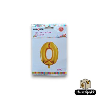 Fólia lufi szám 0, Arany, 41,5cm