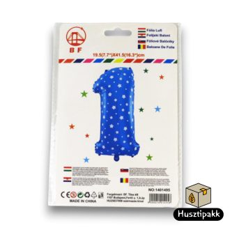 Fólia lufi szám 1, Kék, 41,5cm