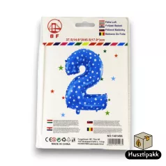 Fólia lufi szám 2, Kék, 45,5cm