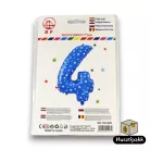 Fólia lufi szám 4, Kék, 45cm
