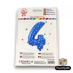 Fólia lufi szám 4, Kék, 45cm