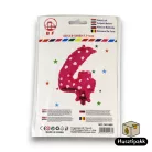 Fólia lufi szám 4, Rózsaszín, 45cm
