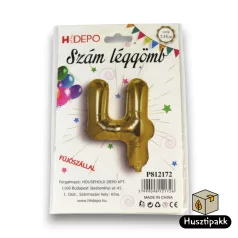 Fólia lufi szám 4, Arany, 40cm