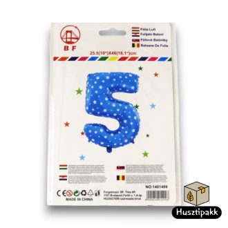Fólia lufi szám 5, Kék, 46cm