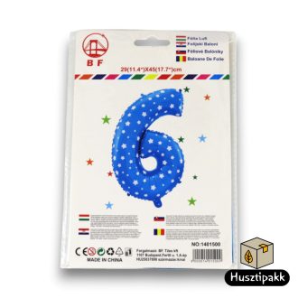 Fólia lufi szám 6, Kék, 46cm