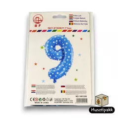 Fólia lufi szám 9, Kék, 45cm