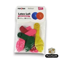 Latex lufi, számos szülinapi, 4, színes 30cm 5db