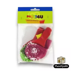 Latex lufi, számos szülinapi, 9, színes 5db
