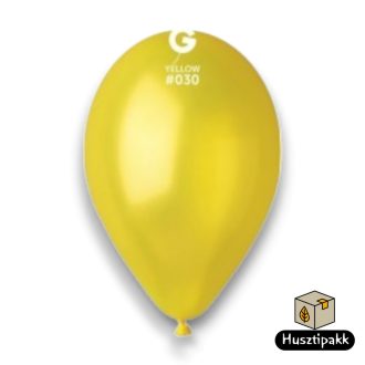 Latex lufi - Sárga, metál  26cm 100db
