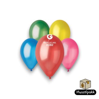   Latex lufi, Vegyes színek színes, metál 26cm 100db (GM90/082)
