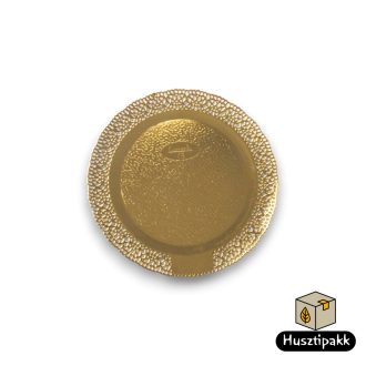 Csipkés szélű, Leonardo tortaalátét, arany 18cm