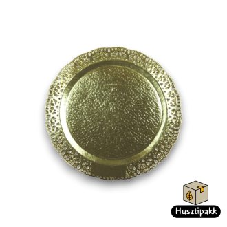 Csipkés szélű, Leonardo tortaalátét, arany 15cm