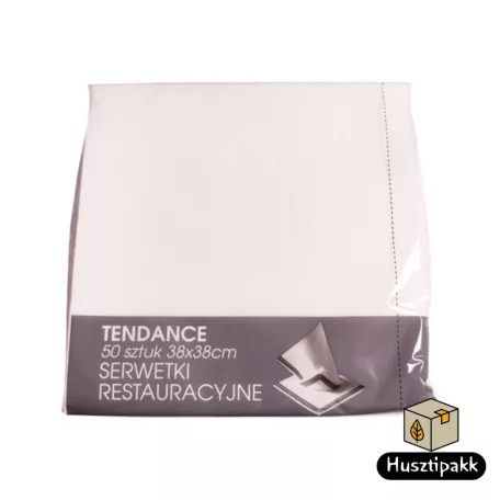 Textilhatású szalvéta, Tendance - Fehér (21-61), 38x38cm 50db