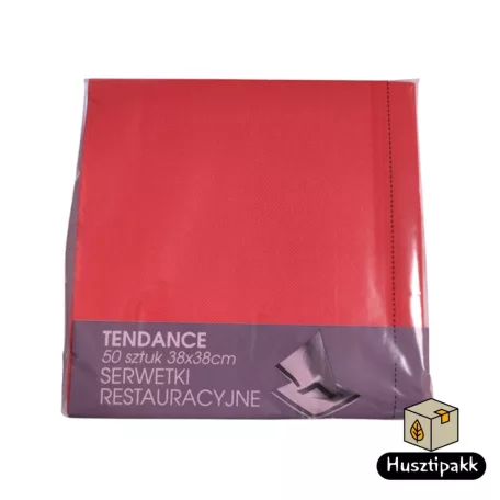 Textilhatású szalvéta, Tendance - Piros (21-78), 38x38cm 50db